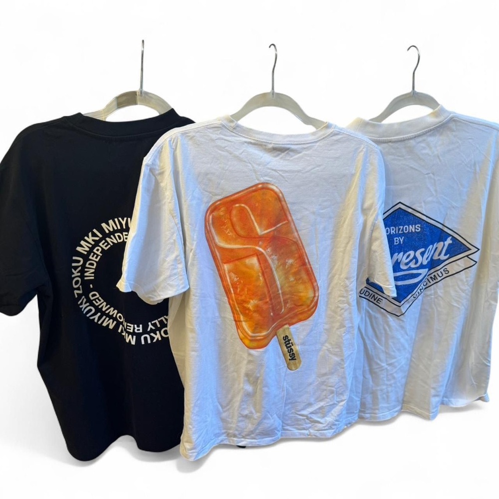 Graphic T-Shirts Set - Black, White, and Orange